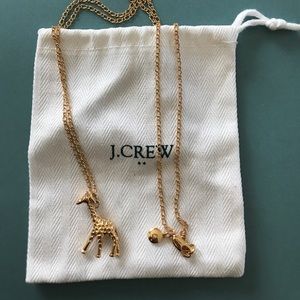 J. Crew Giraffe Pendant on long gold chain